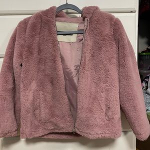 Pink furry coat for girls
